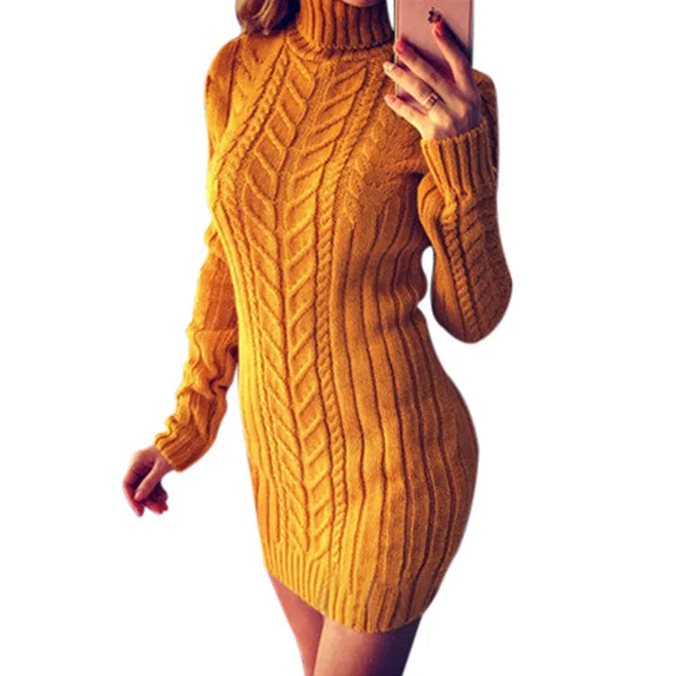 New Turtleneck Sweater Women Autumn Winter Knitted Sweaer Casual Long Sleeve Pullovers Thick Warm Womens Jumper Pull Femme