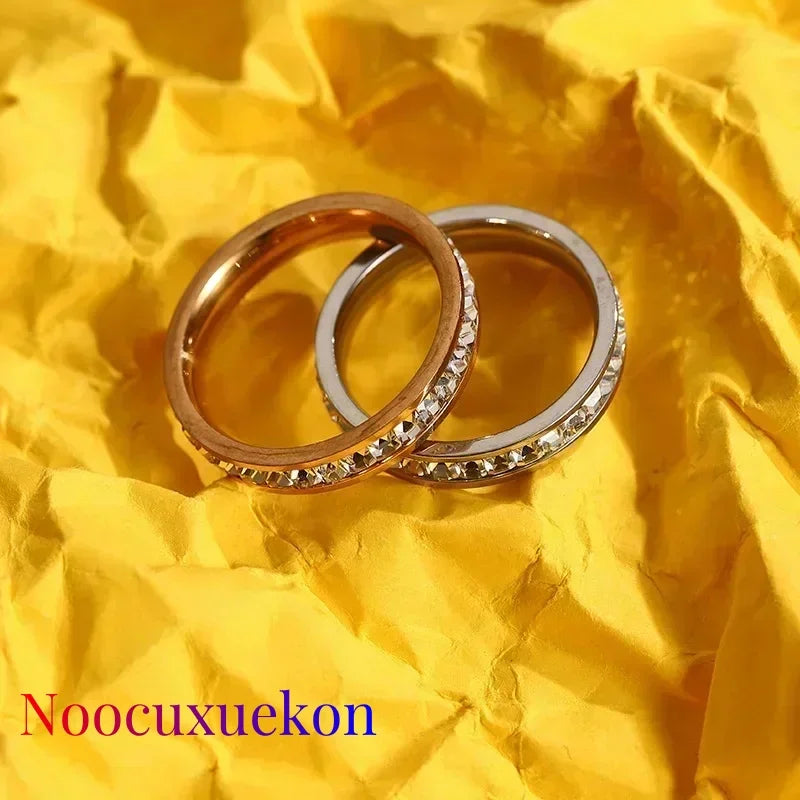 High Quality Titanium Steel Rings Fashion Simple Scrub Sandblast Steel Women's Rings 4mm Width Finger Gift Jewelry Wholesale