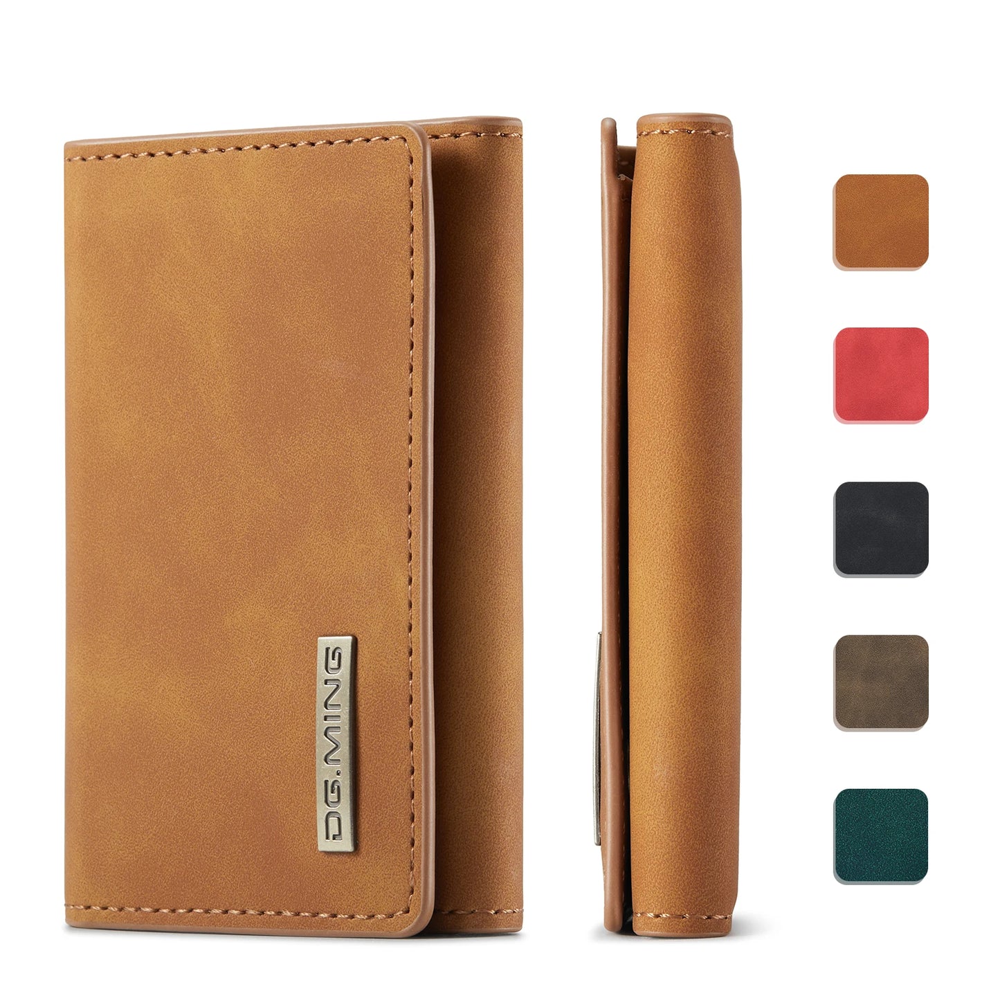 (With Large Bill Room)Fashion Short Leather Wallet Men's Coin Cash Cards Holder Purse Foldable Wallet Women's  Mini Slim Handbag