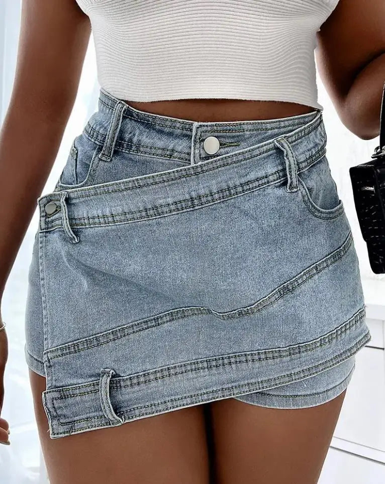 Y2k Denim Short For Girls All-Match Women's Shorts Zipper Fly High Waist Jean Shorts Fashion Elegant Daily Party Club Streetwear