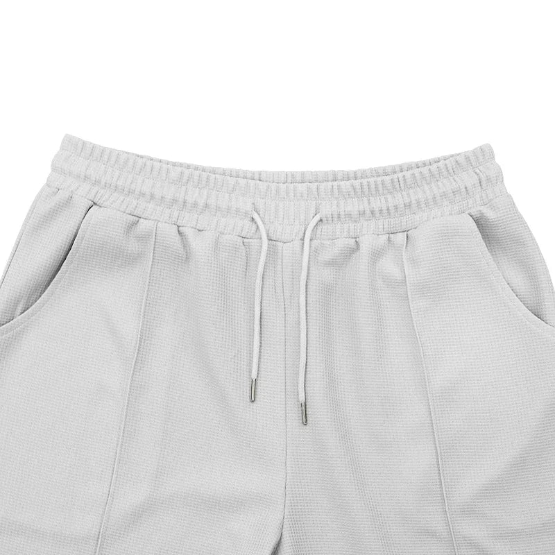 Cross border fast sale summer new men's pullover crew neck t-shirt athleisure top men's short sleeve shorts suit