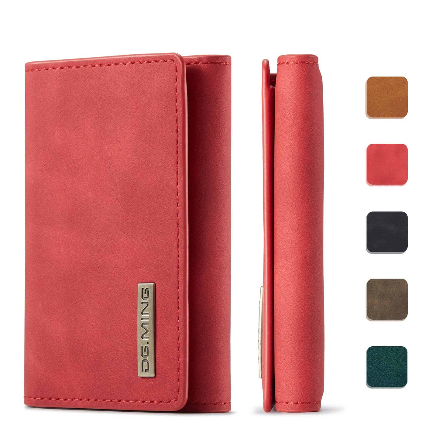 (With Large Bill Room)Fashion Short Leather Wallet Men's Coin Cash Cards Holder Purse Foldable Wallet Women's  Mini Slim Handbag