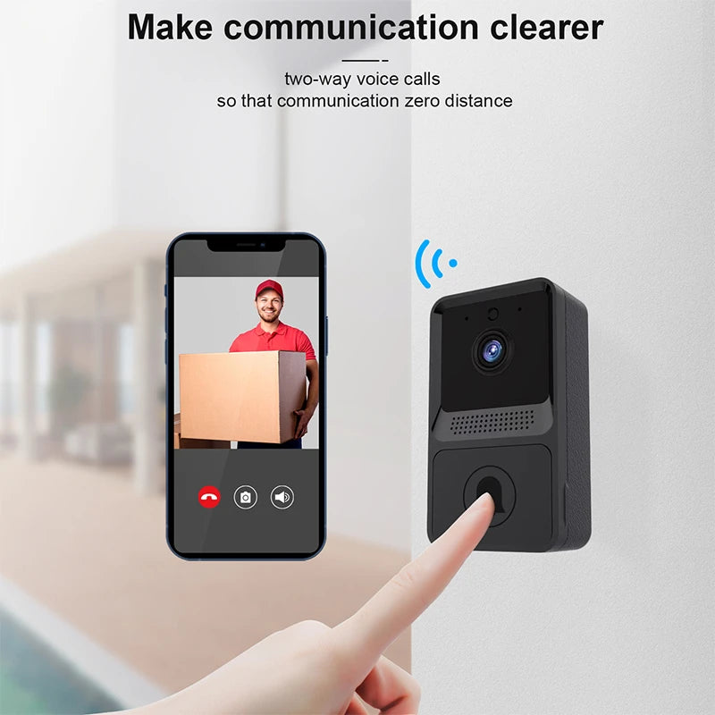 Smart Wireless Doorbell WIFI Video Phone Intercom 100° Wide Vision HD Camera Infrared Night Vision Home Security Alarm Doorbell