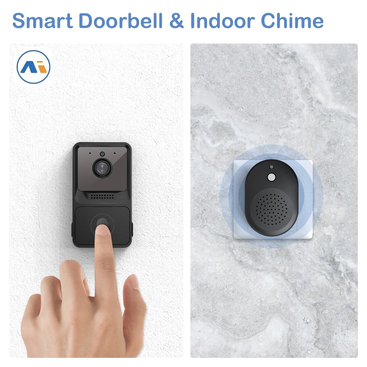 Z20 Intelligent Visual Doorbell Wireless WIFI Two-Way Intercom Home Doorbell Spyhole Peephole