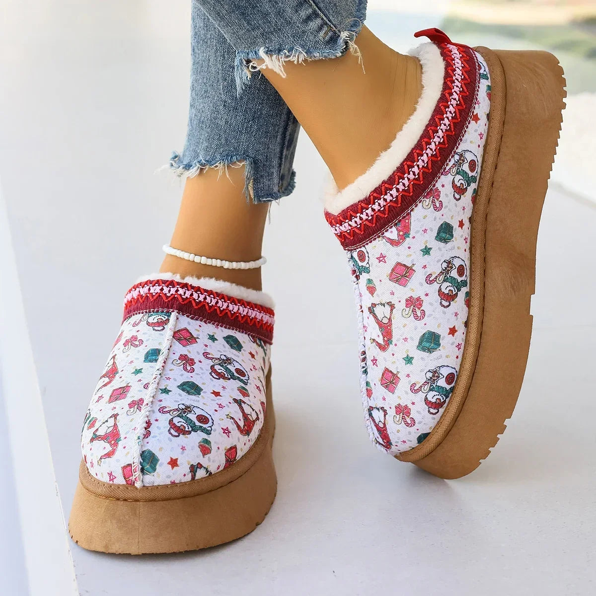 Winter Women's Platform Shoes 2023 Fashion Keep Warm Plus Velvet Flat Snow Boots for Women Outdoor Casual Home Cotton Slippers