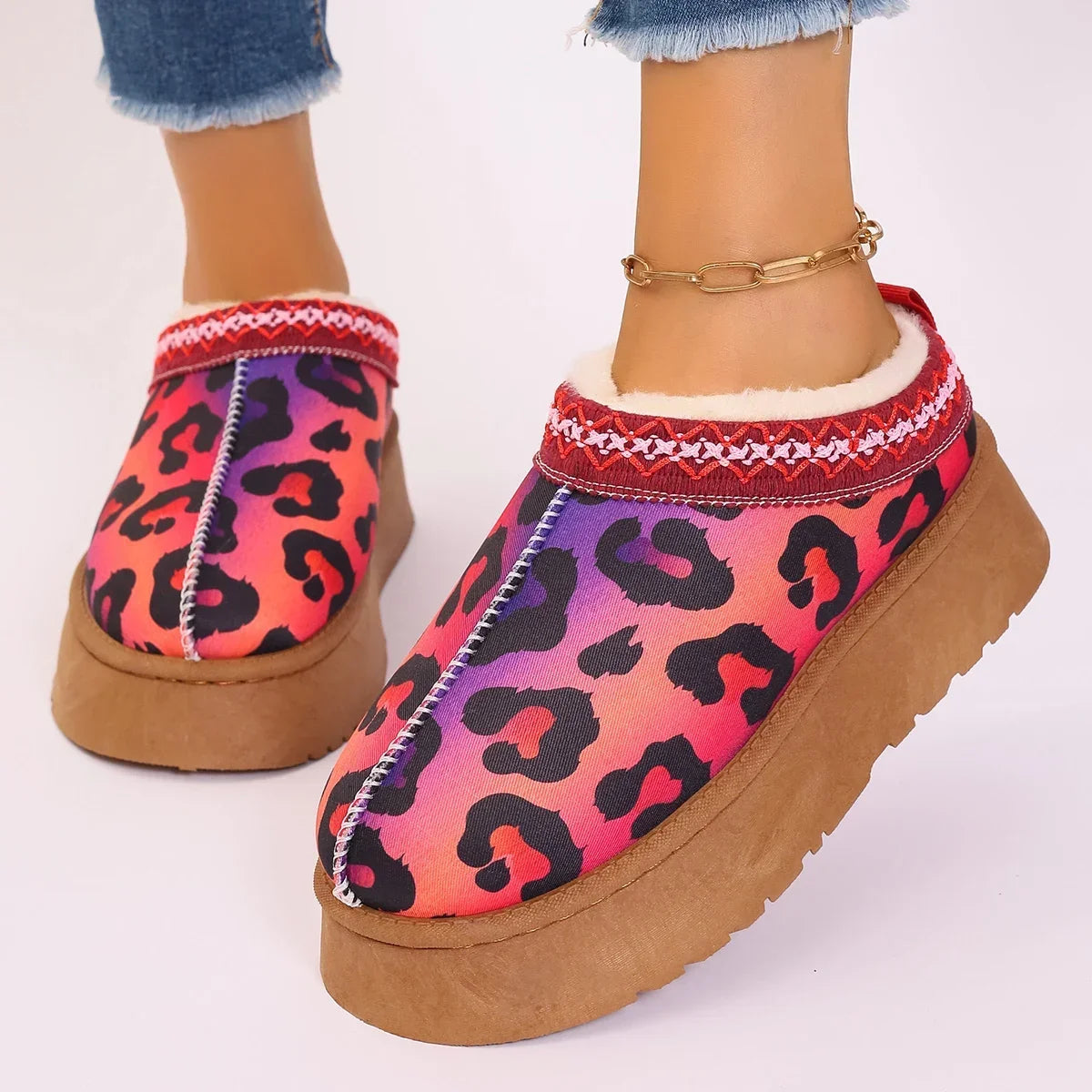 Winter Women's Platform Shoes 2023 Fashion Keep Warm Plus Velvet Flat Snow Boots for Women Outdoor Casual Home Cotton Slippers