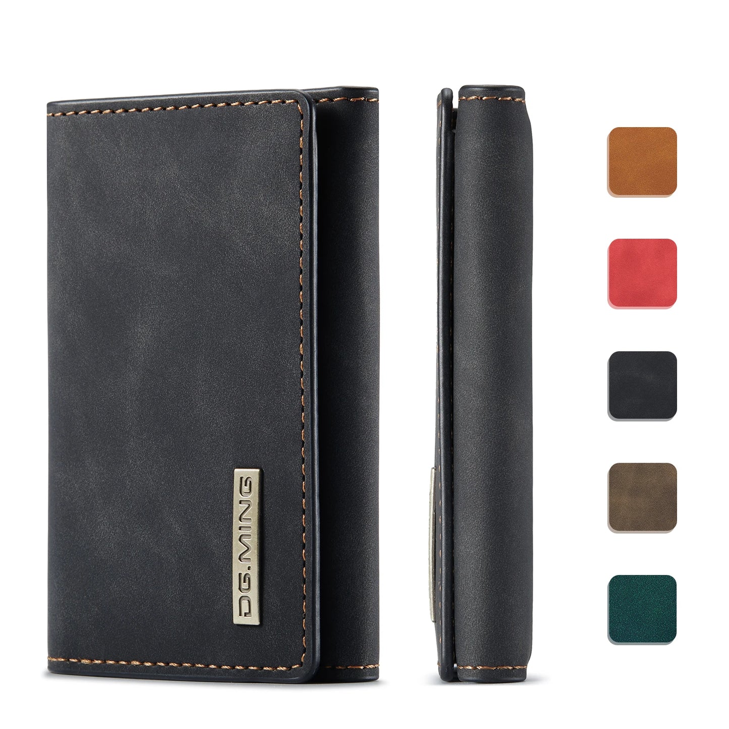 (With Large Bill Room)Fashion Short Leather Wallet Men's Coin Cash Cards Holder Purse Foldable Wallet Women's  Mini Slim Handbag