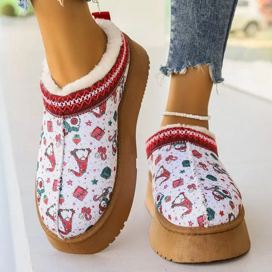 slippers New Womens Fur Ankle Boots Flat Shoes Thick Sole Non-Slip Short Plush Warm Womens Shoes Designer Brand Winter