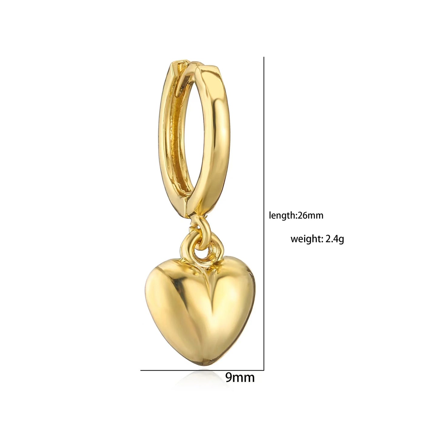 2024 New Fashion Simple Hollow High Luxury Heart Shaped Women's Earrings Jewelry