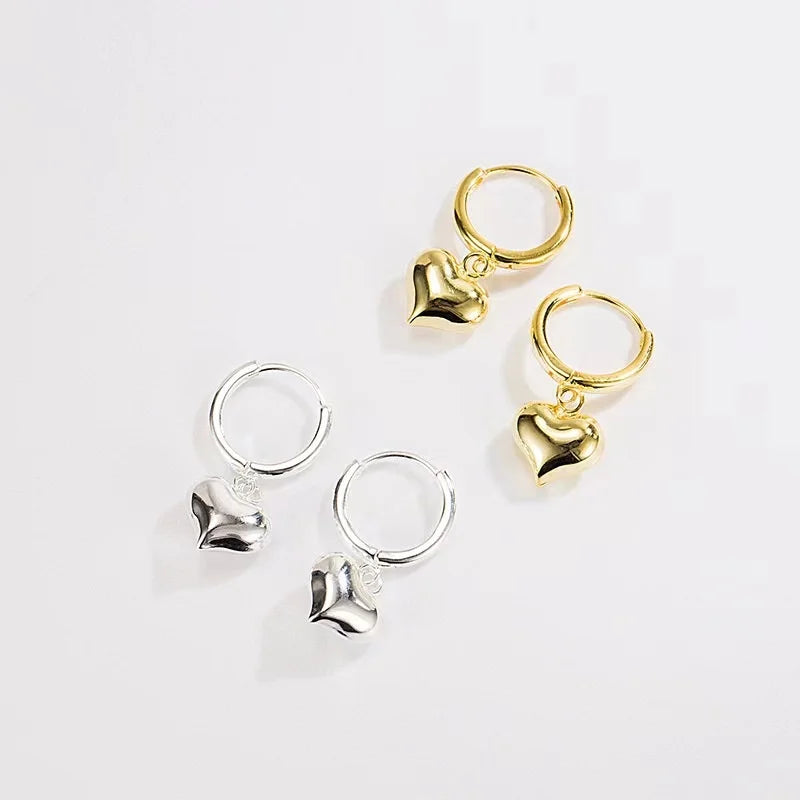 2024 New Fashion Simple Hollow High Luxury Heart Shaped Women's Earrings Jewelry