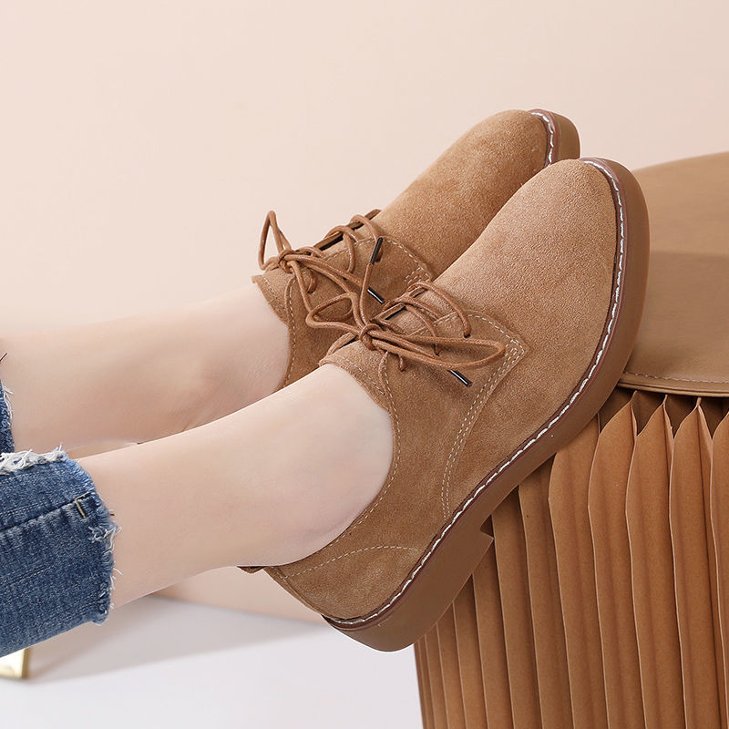 Ladies British Style Frosted Casual Flat Shoes