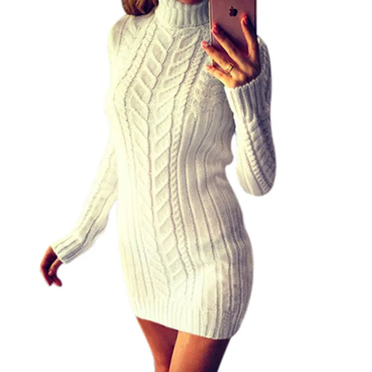 New Turtleneck Sweater Women Autumn Winter Knitted Sweaer Casual Long Sleeve Pullovers Thick Warm Womens Jumper Pull Femme
