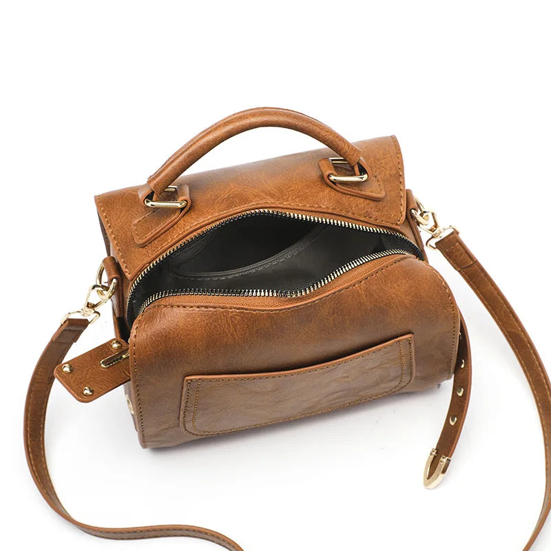 Women's Shoulder Bag New Fashion Retro Bag Single Shoulder Crossbody Bag PU Bag Fashionable Handheld Bag