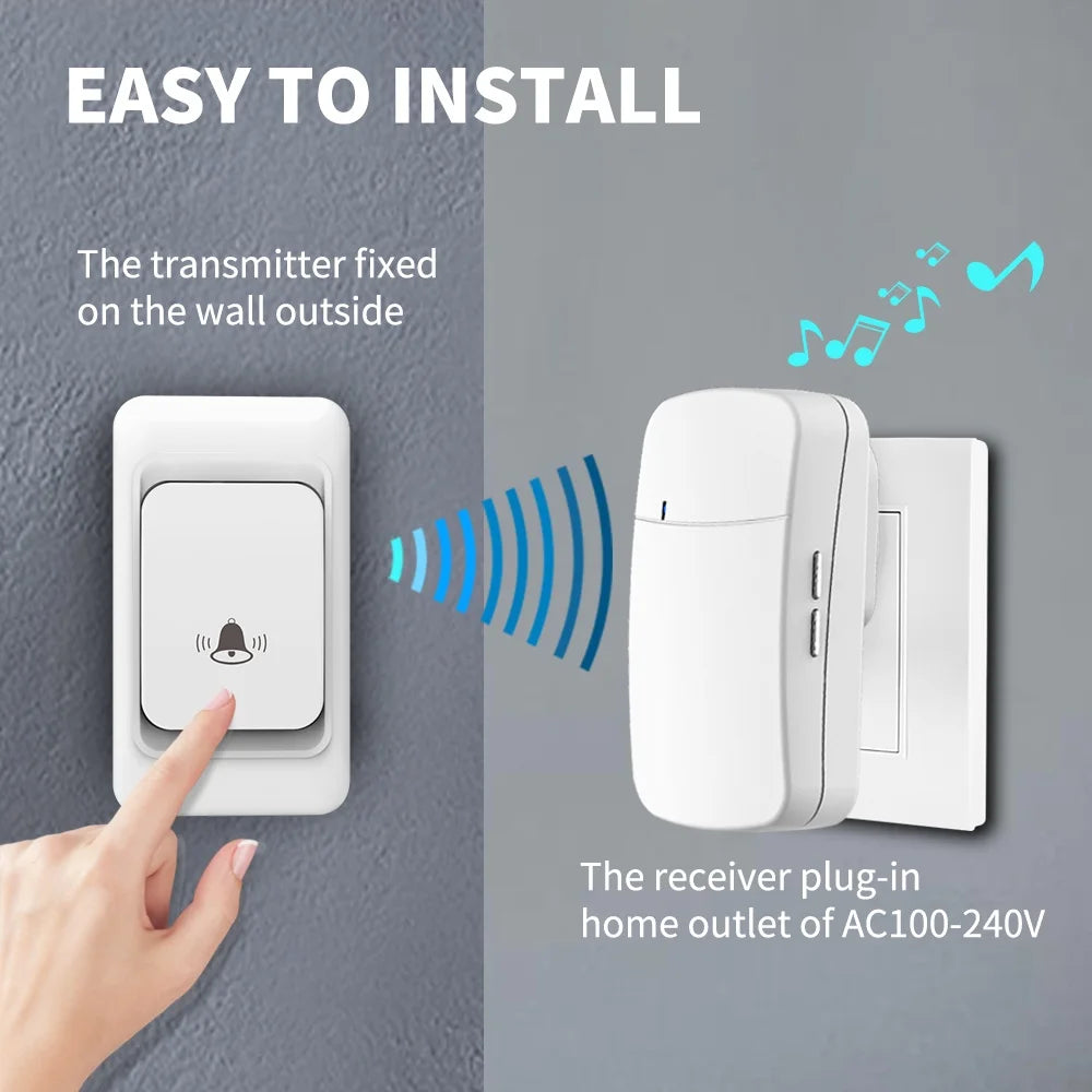Outdoor Wireless Door bell  дверной звонок Chime Kit 300M Remote Control Home Welcome My Melody Ring Doorbell