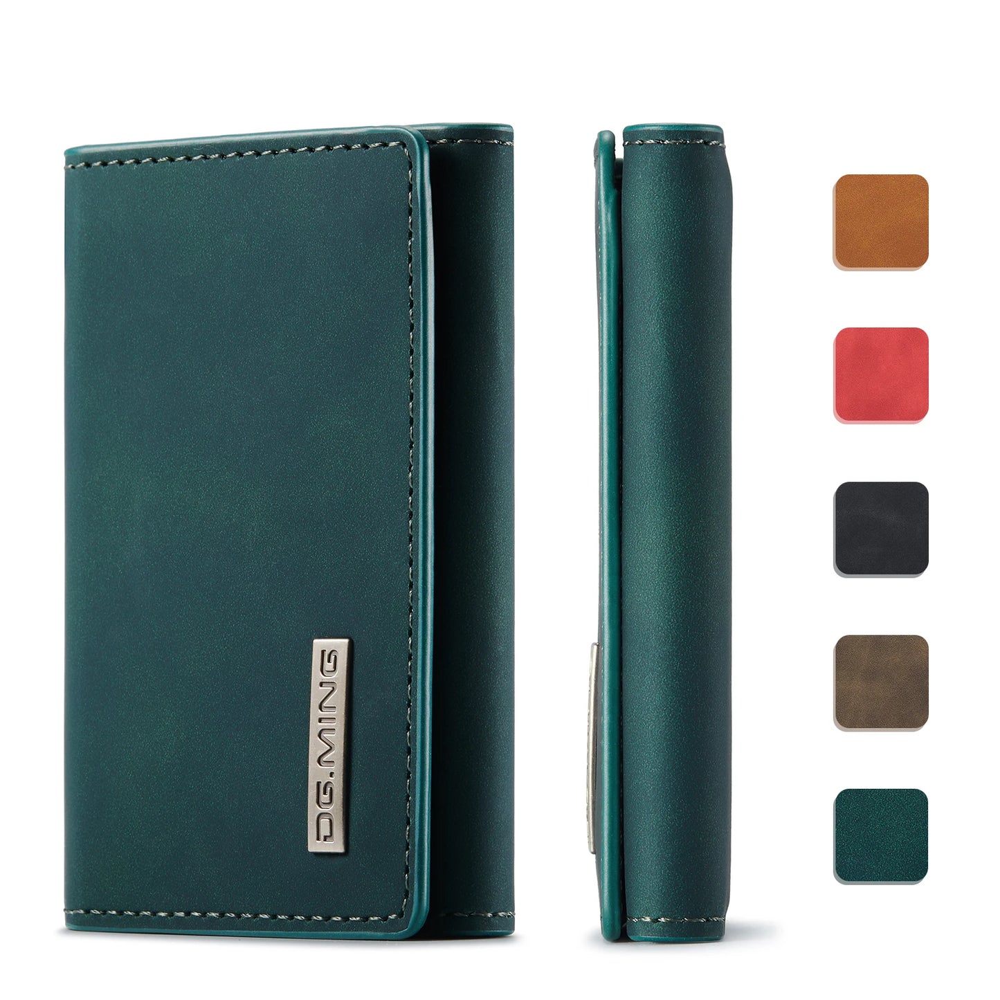 (With Large Bill Room)Fashion Short Leather Wallet Men's Coin Cash Cards Holder Purse Foldable Wallet Women's  Mini Slim Handbag