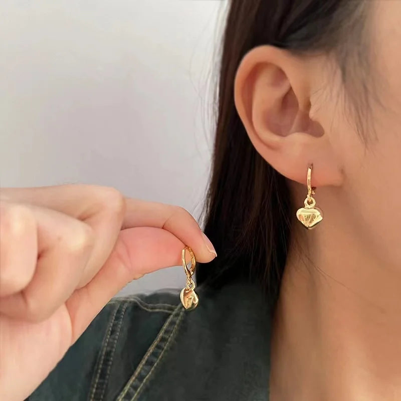 2024 New Fashion Simple Hollow High Luxury Heart Shaped Women's Earrings Jewelry