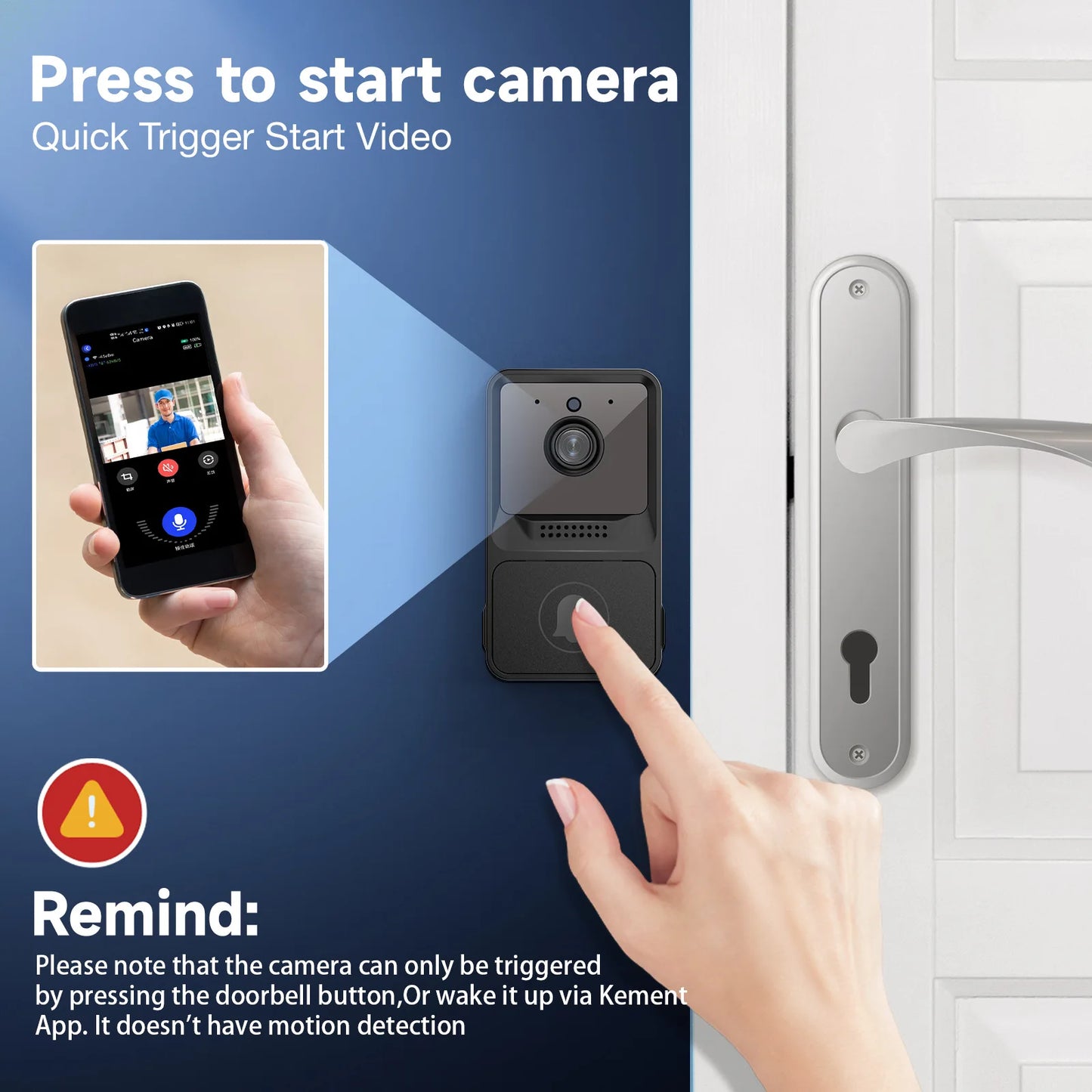Z20 Intelligent Visual Doorbell Wireless WIFI Two-Way Intercom Home Doorbell Spyhole Peephole