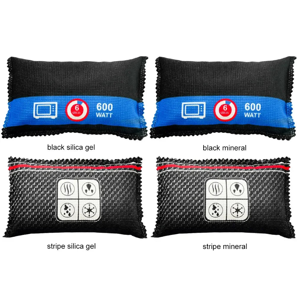 Car Dehumidifier Moisture Killer Bag Reusable Silica Gel Moisture Absorbing Bag Silica Gel/Mineral for Wardrobe Shoe Cabinet