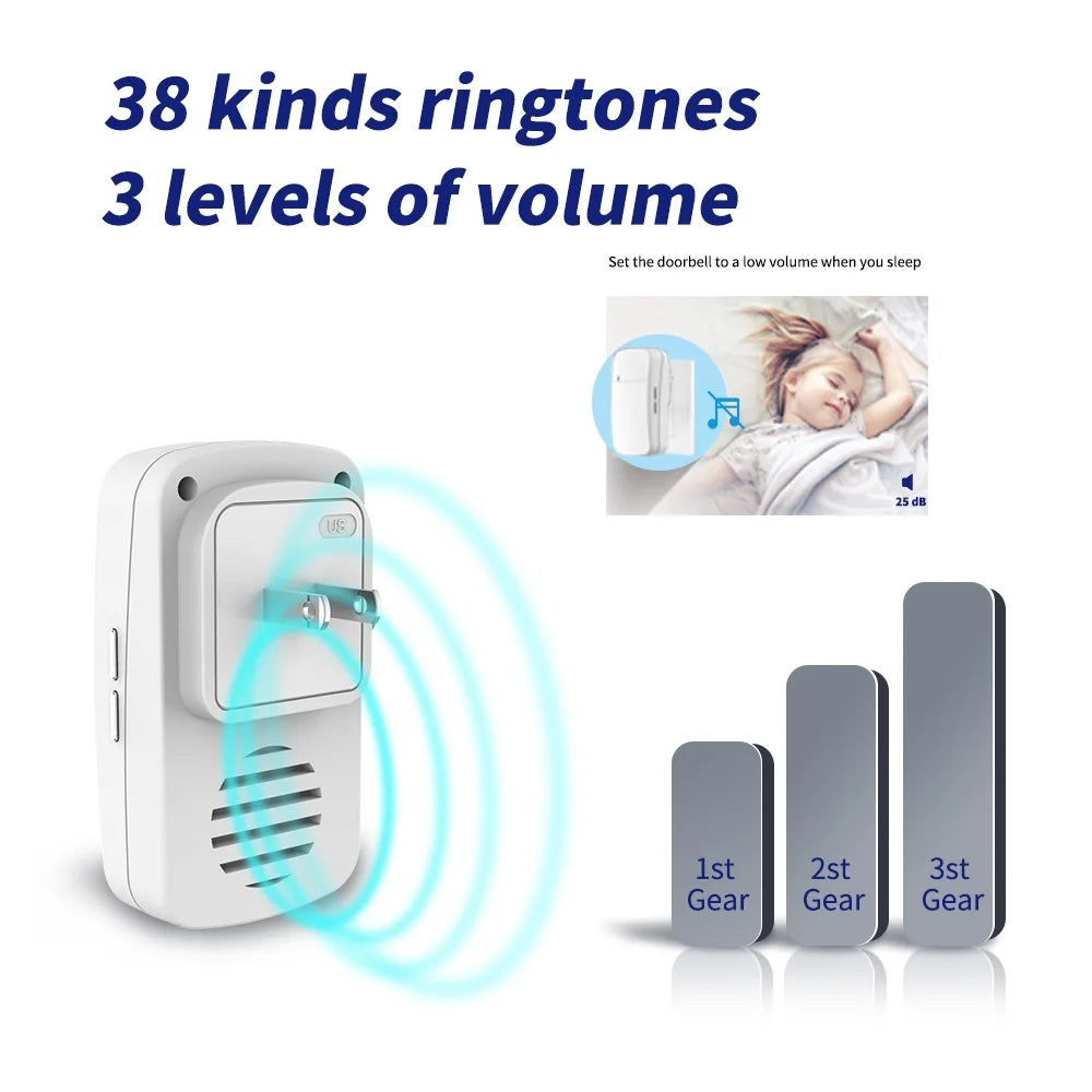 Outdoor Wireless Door bell  дверной звонок Chime Kit 300M Remote Control Home Welcome My Melody Ring Doorbell