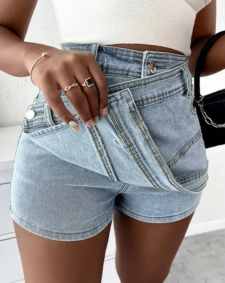 Y2k Denim Short For Girls All-Match Women's Shorts Zipper Fly High Waist Jean Shorts Fashion Elegant Daily Party Club Streetwear