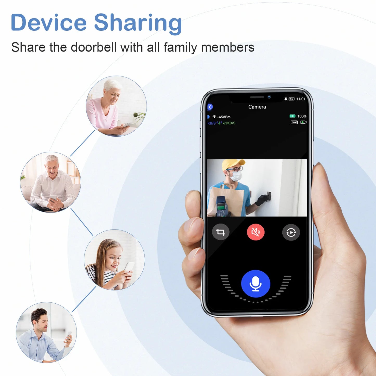 Z20 Intelligent Visual Doorbell Wireless WIFI Two-Way Intercom Home Doorbell Spyhole Peephole