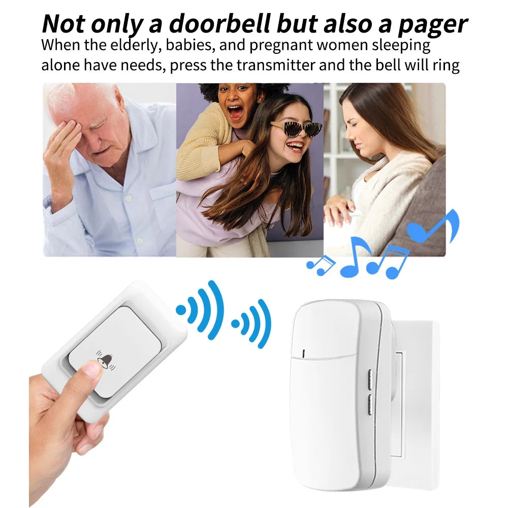 Outdoor Wireless Door bell  дверной звонок Chime Kit 300M Remote Control Home Welcome My Melody Ring Doorbell