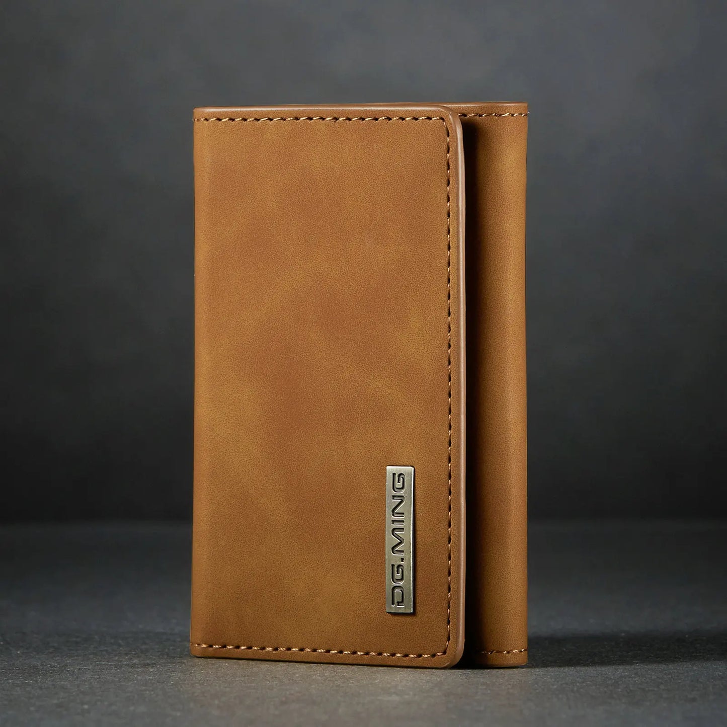 (With Large Bill Room)Fashion Short Leather Wallet Men's Coin Cash Cards Holder Purse Foldable Wallet Women's  Mini Slim Handbag