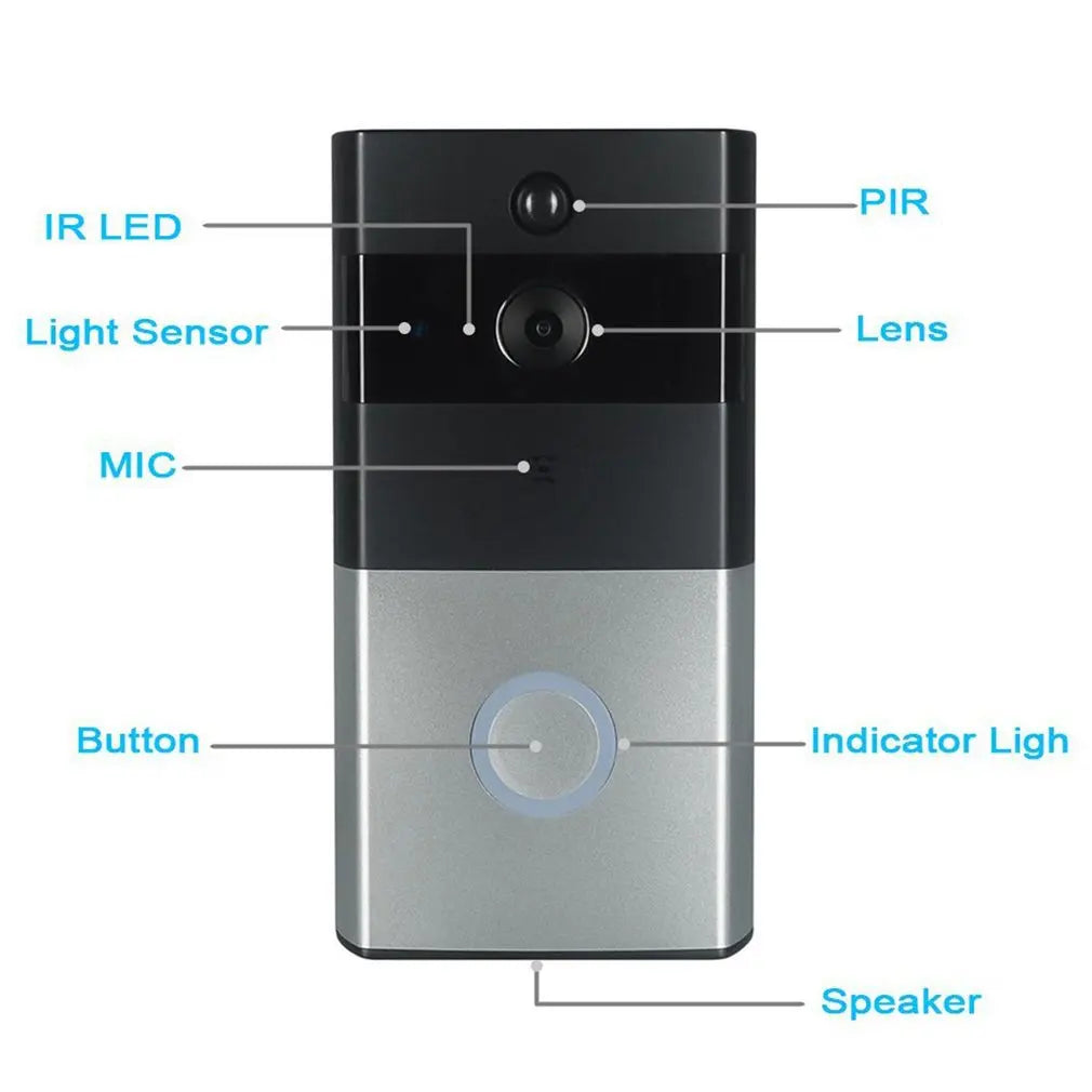 Wireless Wifi Video Doorbell 1.0MP Camera Night Two-way Audio Intercom Waterproof PIR Motion Detection Doorbell
