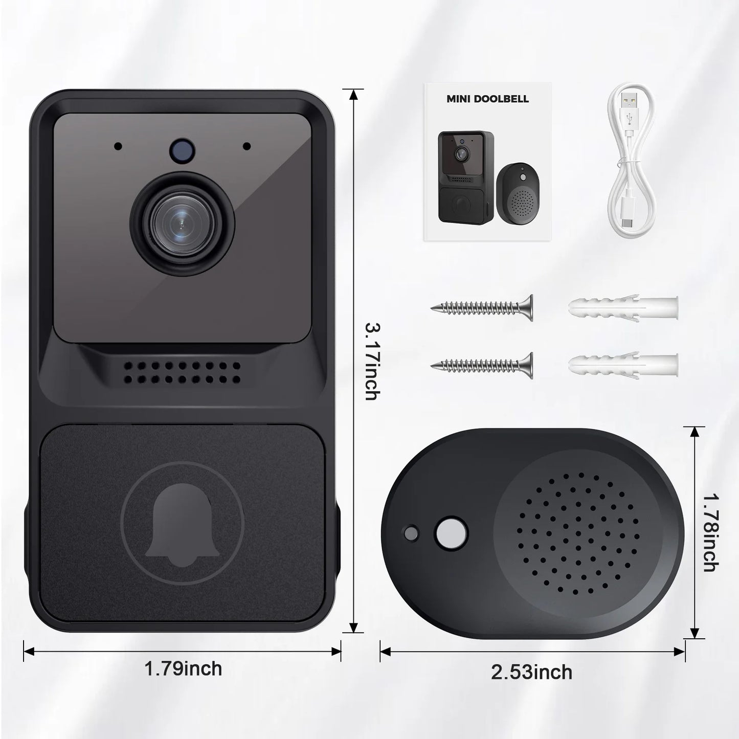 Z20 Intelligent Visual Doorbell Wireless WIFI Two-Way Intercom Home Doorbell Spyhole Peephole